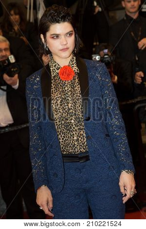 CANNES, FRANCE - MAY 19, 2016: French singer Soko  attends the 'It's Only The End Of The World (Juste La Fin Du Monde)'  premiere during the 69th annual Cannes Film Festival