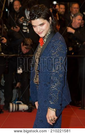 CANNES, FRANCE - MAY 19, 2016: French singer Soko  attends the 'It's Only The End Of The World (Juste La Fin Du Monde)'  premiere during the 69th annual Cannes Film Festival