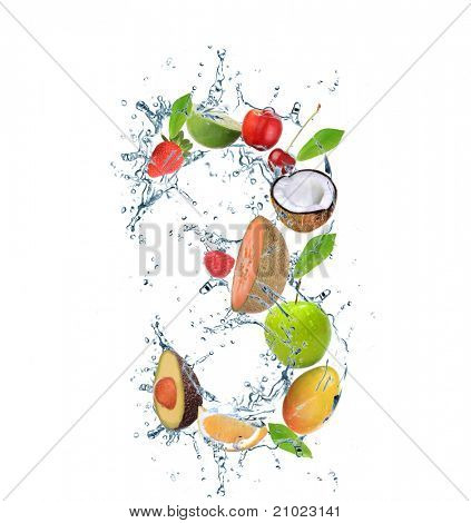 Número do alfabeto de frutas frescas