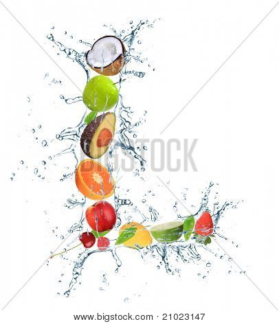 Letra do alfabeto de frutas frescas