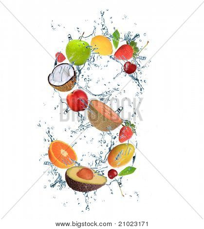 Letra do alfabeto de frutas frescas