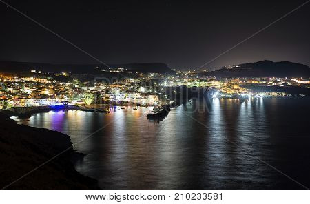 Resort Panormos at night - Crete island Greece
