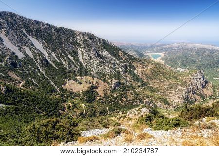 Beautiful Dikti mountains in Crete island Greece