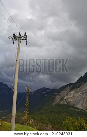 The moody early autumn landscape near the small hill village of Casso in Friuli Venezia Giulia north east Italy.