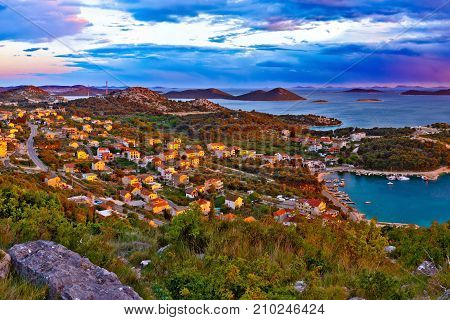 Amazing Colorful Sunset Panorama Of Pakostane Archipelago