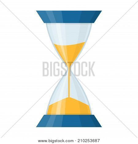 Sandglass icon isolated on white background. Time hourglass in flat style. Sandclock vector illustartion.