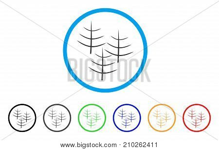 Dead Forest rounded icon. Style is a flat grey symbol inside light blue circle with additional colored versions. Dead Forest vector designed for web and software interfaces.