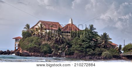 Buddha Temple In Matara Island Of Sri Lanka Indian Ocean.