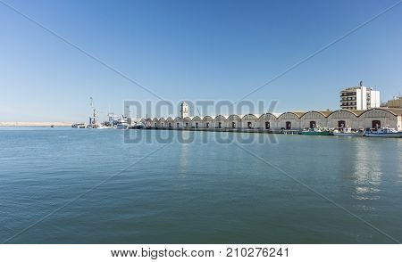 GANDIA, VALENCIA, SPAIN, 25TH JANUARY 2017 - View of the port in Gandia Valencia Spain