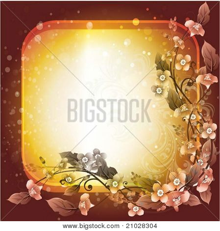 decorative frame with flowers