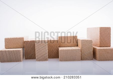 Wooden Domino Blocks On White Background