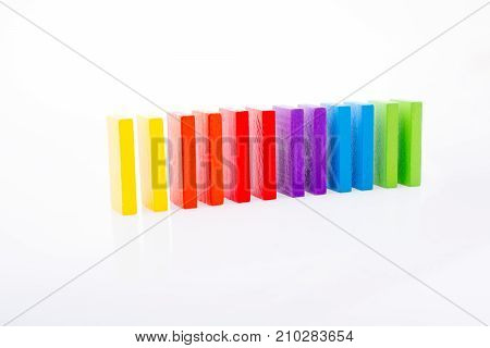 Coorful Domino Blocks On White Background
