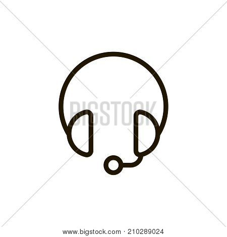 Headphones icon flat icon. Single high quality outline symbol of music for web design or mobile app. Thin line signs of headset for design logo, visit card, etc. Outline logo of audio