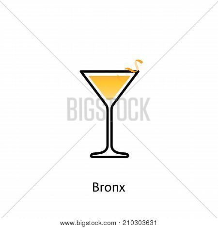Bronx cocktail icon on white background. Vector illustration