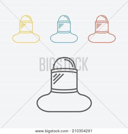 Face shield line icon Vector icon for web graphic.