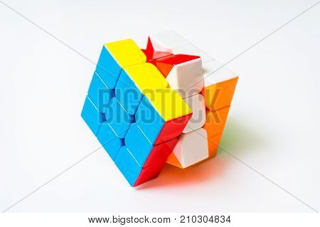 Rubik's Cube Isolated On White Background