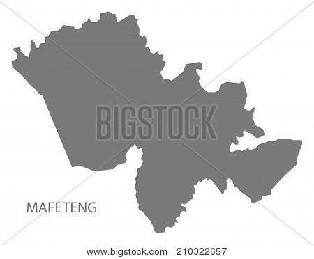 Mafeteng District Map Of Lesotho Grey Illustration Silhouette Shape
