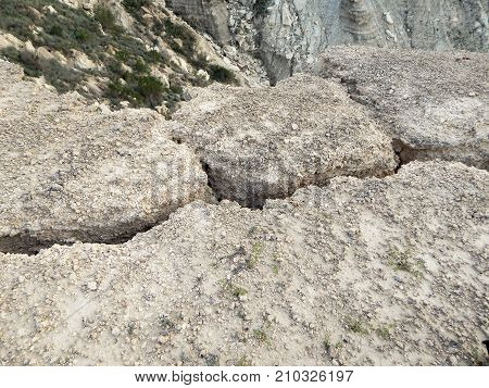 Steppe rocks. Cavity. Arid landscape. Kazakhstan. Mangistau region.