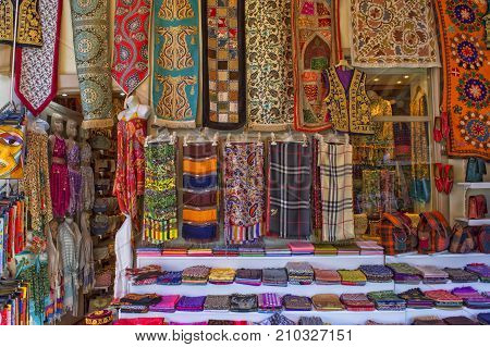 ANTALYA TURKEY - OCT 3 2017: Souvenirs and gods in old town Kaleici