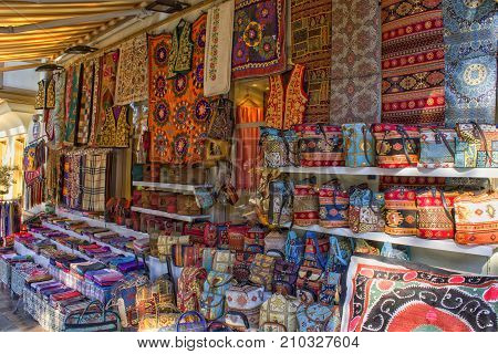 ANTALYA TURKEY - OCT 3 2017: Souvenirs and gods in old town Kaleici