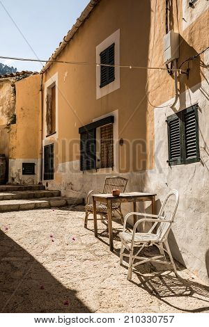 Street in the town of Banyalbufar, Majorca (Balearic Islands, Spain)
