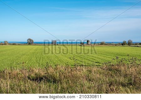 The agricultural landscape of southern Oland in Sweden during early October 2017.  This area is a UNESCO World Heritage site due to its unique biodiversity