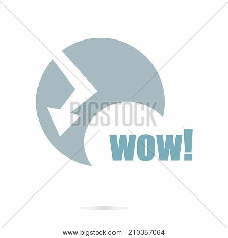 Wow Text, Global Communication Concept . Graphic Design For Your Design. Unusual Flat Logo