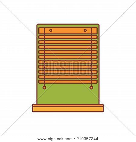 Window Sun Blind cartoon icon vector illustration for design and web isolated on white background. Window Sun Blind vector object for label web and advertising