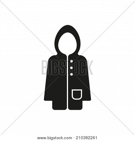 Icon of waterproof raincoat. Fashion, autumn, jacket. Season concept. Can be used for topics like protection, garment, weather