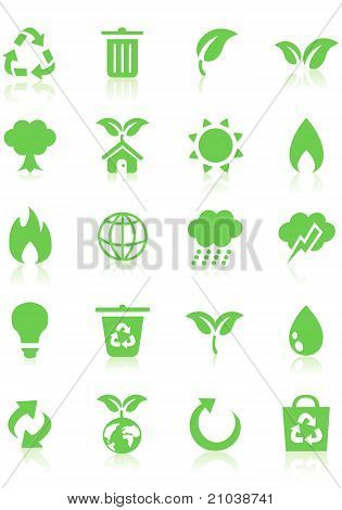 glänzend Ökologie Icon-set