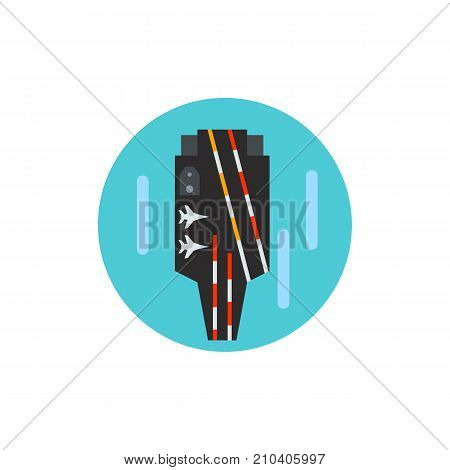 Two strike bombers on aircraft carrier. Aircraft, mission, army. Military concept. Can be used for topics like defence, aviation, national security.