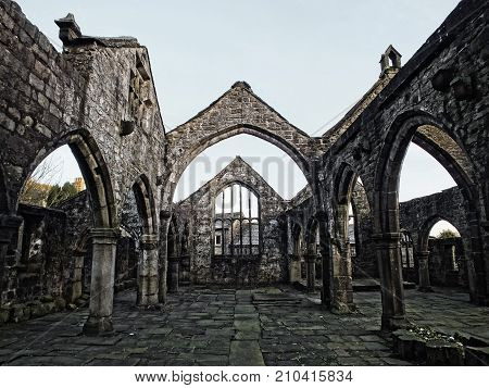 the medieval church in heptonstall west yorkshire interior view