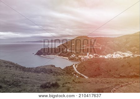 Bay Portbou in Costa brava, girona, spain,