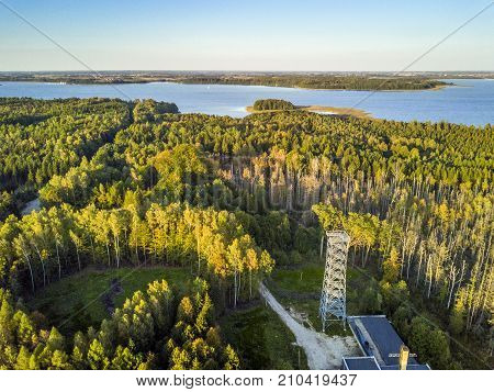 Observation Deck And Nature In Mamerki, Mazury District Lake, Poland