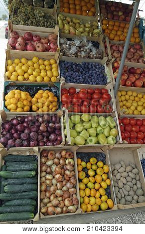 Market With Local Food In Split