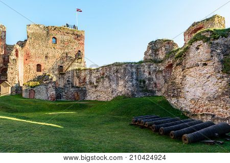 Old castle ruins in Bauska town, Latvia