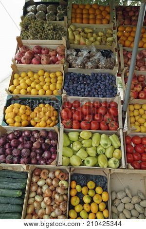 Market With Local Food In Split