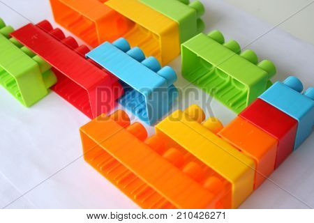 stack of colorful building blocks - toys
