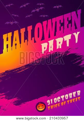 Vector invitation fof Halloween party. Vector vintage card for Halloween party.