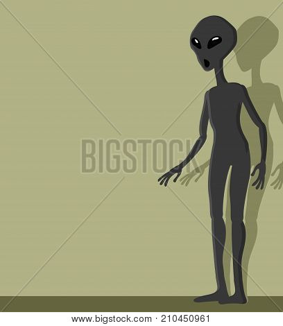 Alien Grey Vector Illustration Clip-art Image Eps