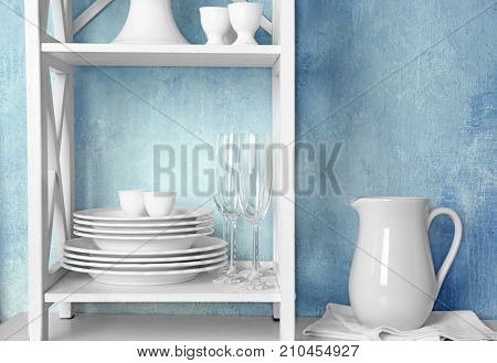Storage stand with different tableware