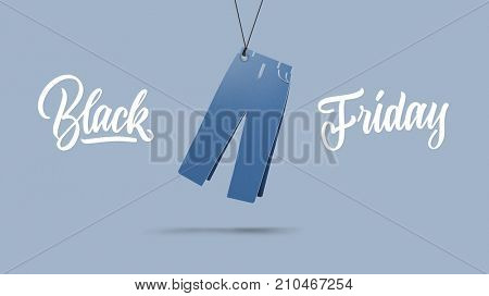 mens pants made of cardboard. black friday and sales concept