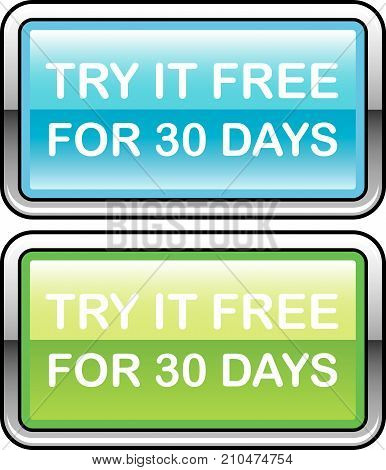 Try It Free For 30 Days Vector Button Internet Icon