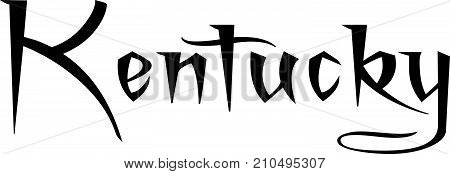 Kentucky Text Sign Illustration