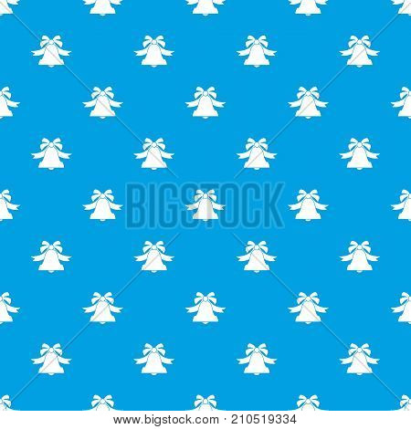 Bell pattern repeat seamless in blue color for any design. Vector geometric illustration