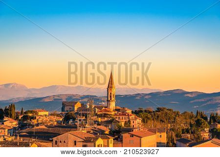 Scenic View Of The Italian City Of Perugia In Umbria