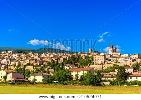 Scenic View Of Spello In Umbria