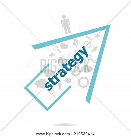 Text Strategy. Finance Concept . Data Protection And Secure Elements Inforgaphic Set