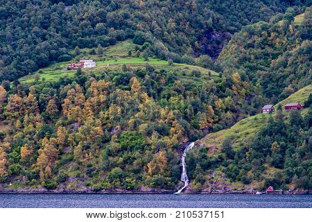 Geiranger fjord Beautiful Nature Norway. It is a 15-kilometre (9.3 mi) long branch off of the Sunnylvsfjorden which is a branch off of the Storfjorden (Great Fjord).