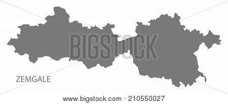 Zemgale Administrative Division Map Of Latvia Grey Illustration Silhouette Shape